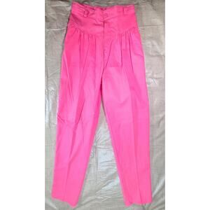 VTG Coqui 80s High Rise Bright Pink Tapered Pants SZ 5 24×32 Barbie Mom Dopamine